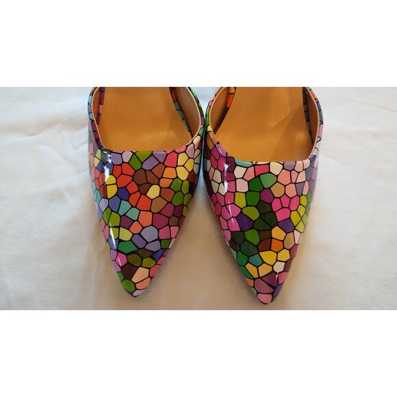 Fashion Summer  Pointed pumps Geometric Pattern Ankle Strap shoes size 39 - Picture 6 of 9